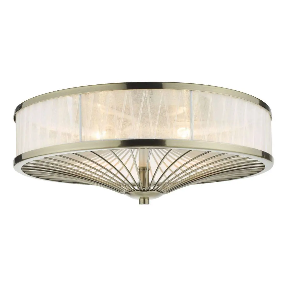 Oslo 3 Light Antique Brass Flush Fitting