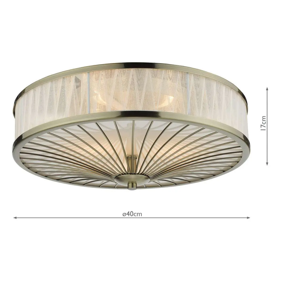 Oslo 3 Light Antique Brass Flush Fitting