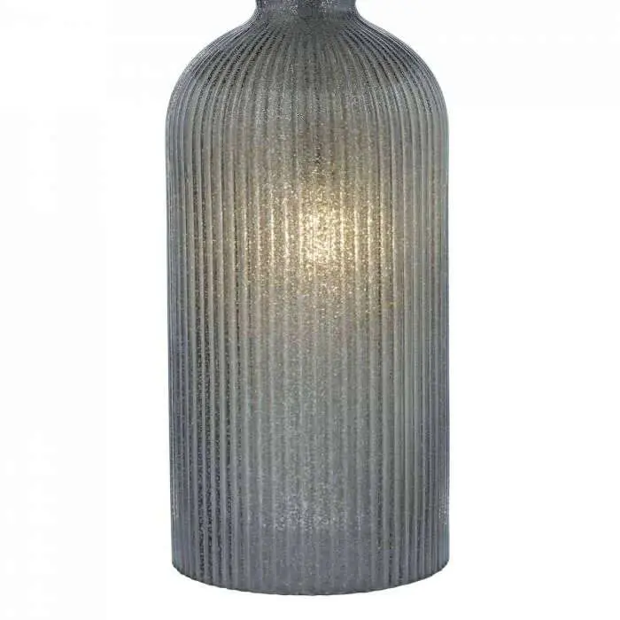 Pamplona Table Lamp Dual Light Grey Glass complete with Shade