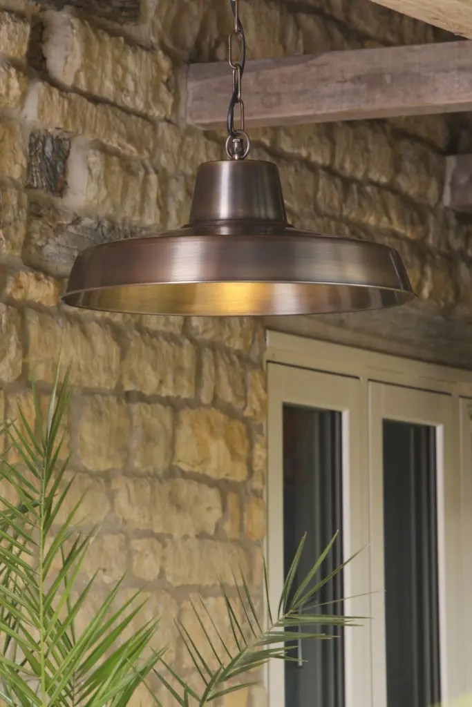 Penzance Antique Brass Outdoor Pendant IP23