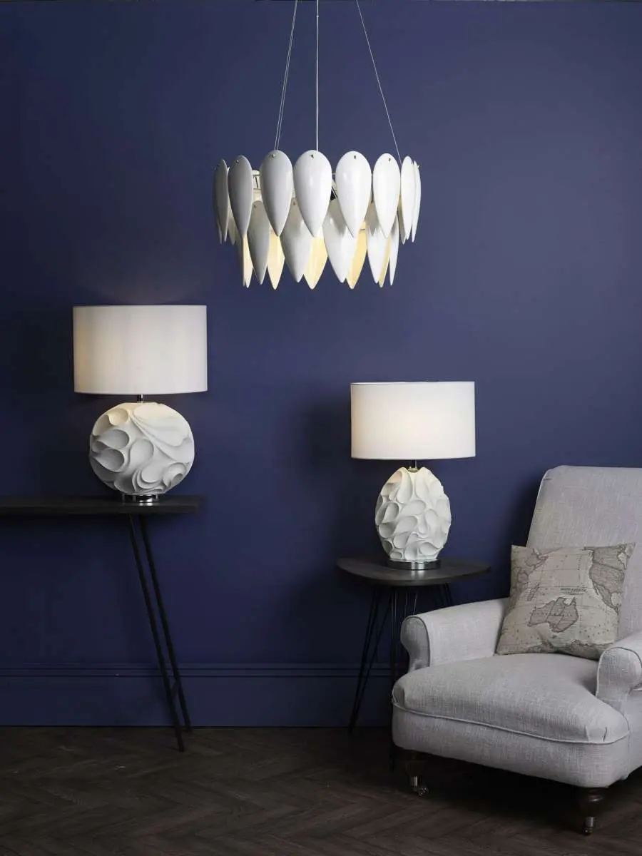 Phillipa 3 Light Pendant White Ceramic