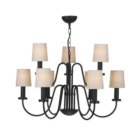 Pigalle Matt Black 9 Light Pendant