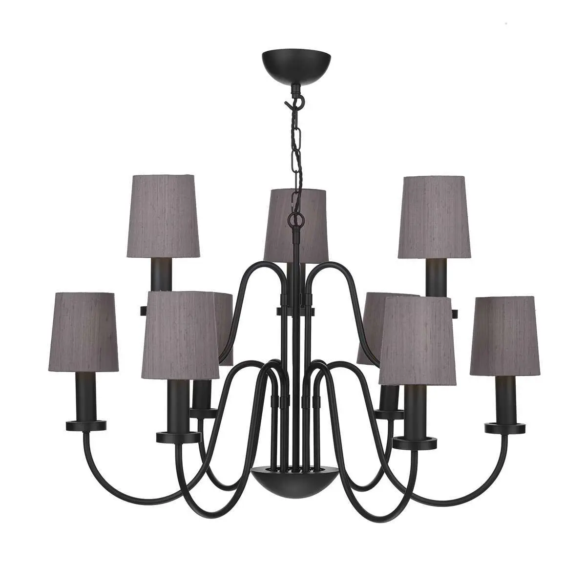 Pigalle Matt Black 9 Light Pendant