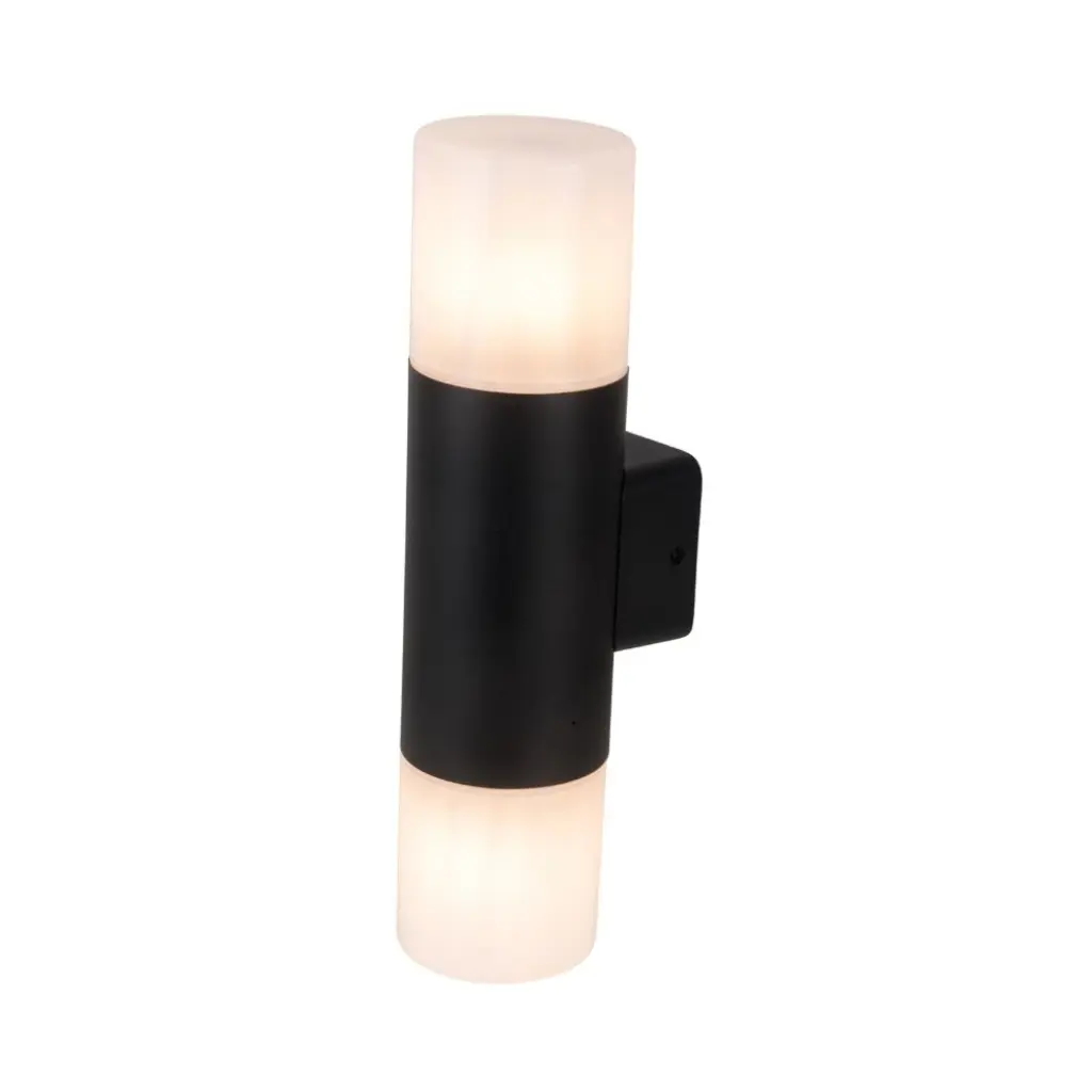 Piper Up & Down Black Wall Light IP44
