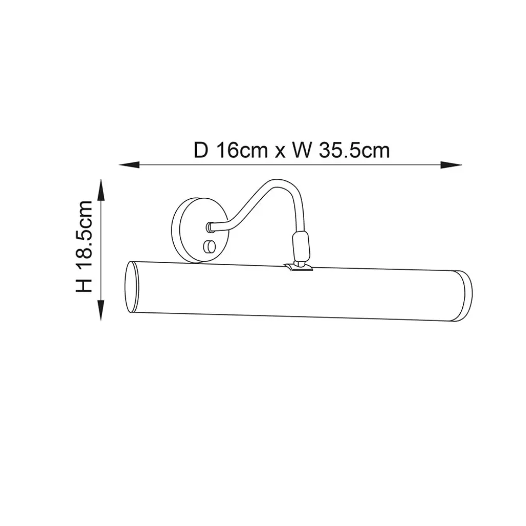 Turner Chrome Picture Light 355mm