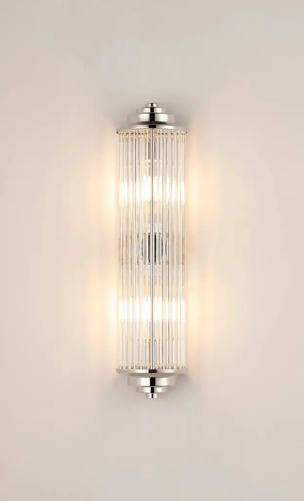 Appeal Small Flush Wall Light in Polished Nickel IP44
