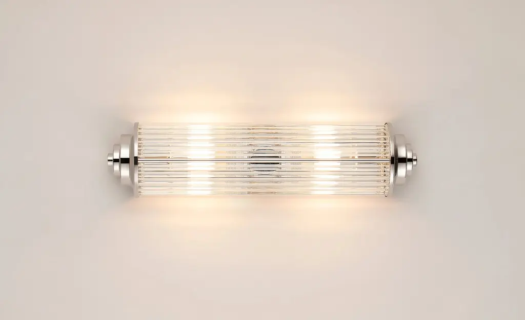 Appeal Small Flush Wall Light in Polished Nickel IP44