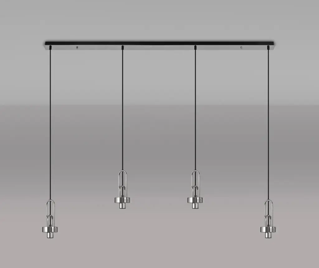 Meel 4 Light Polished Nickel Bar Pendant