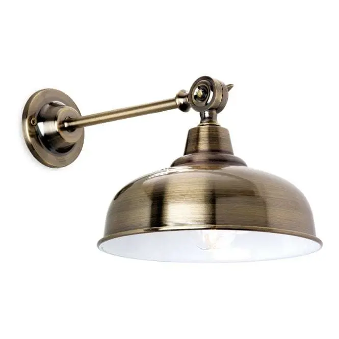 Preston Single Light Wall Fitting In Antique Brass Finish