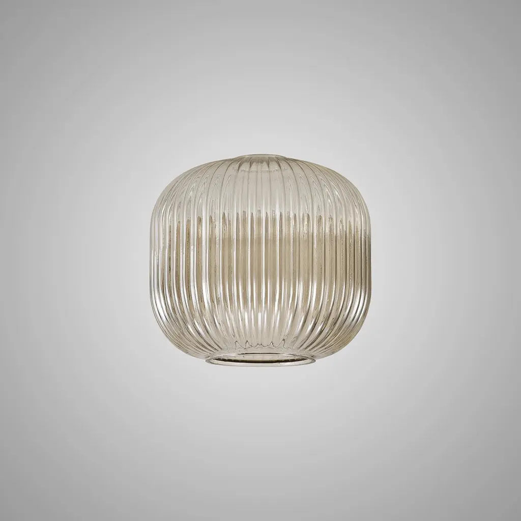 Meel 20cm Pumpkin Champagne Ribbed Glass