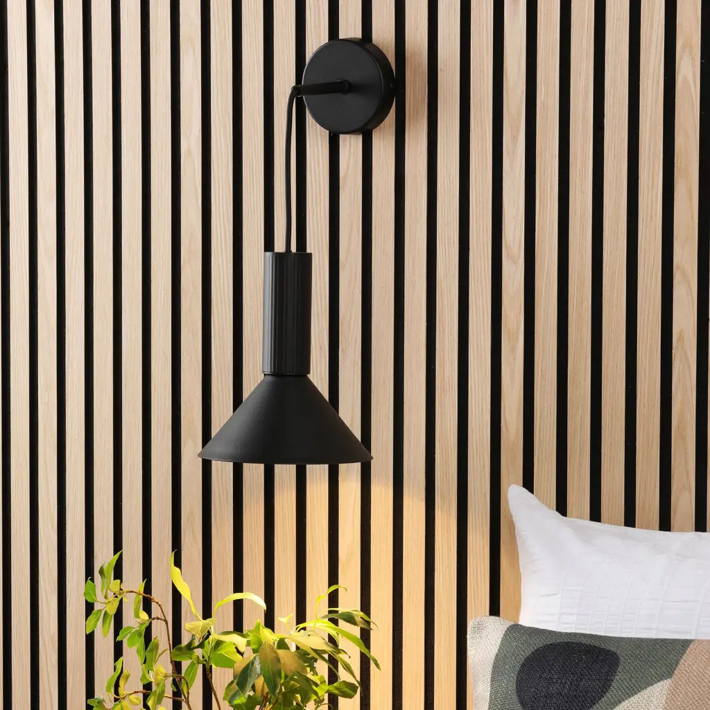 Ragnar Satin Black Pendant/Wall Light