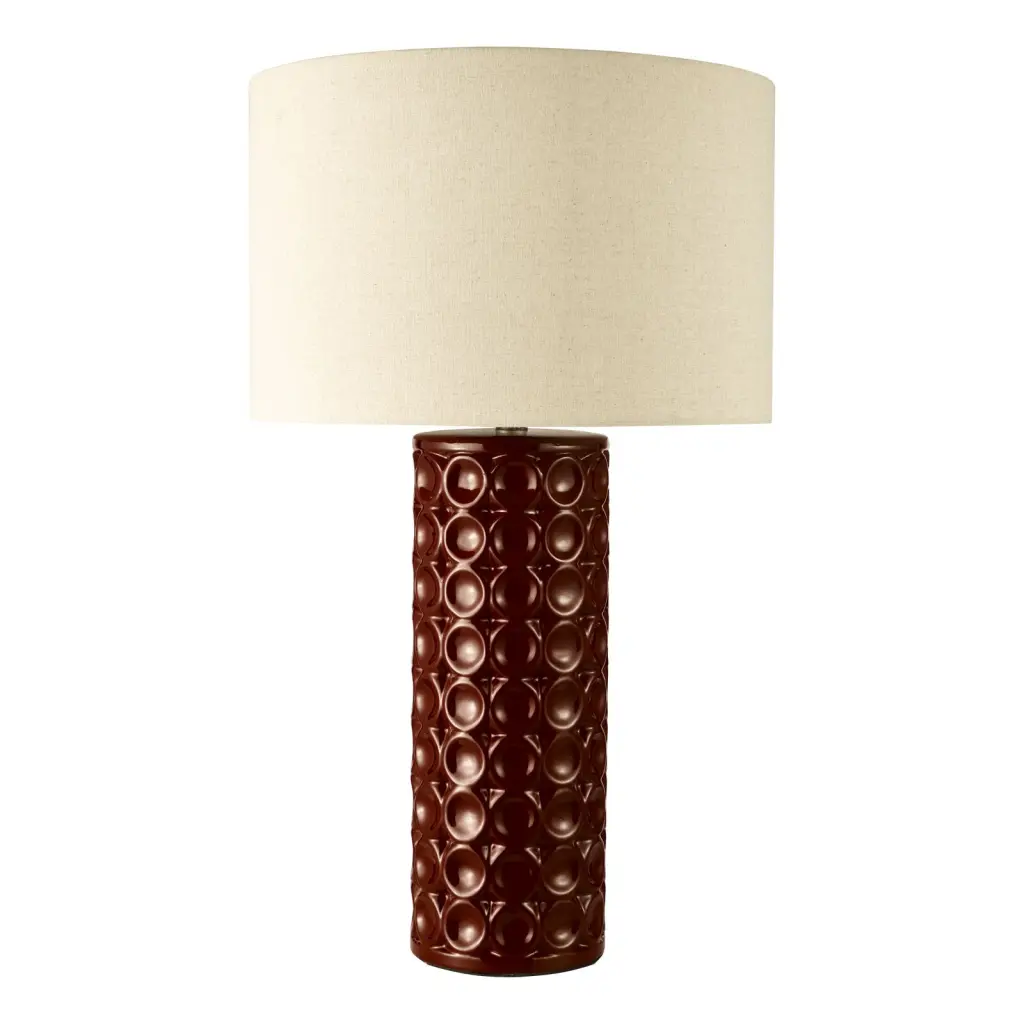 Raja Red Table Lamp C/W Shade