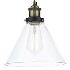 Ray 1 Light Pendant Antique Brass Clear