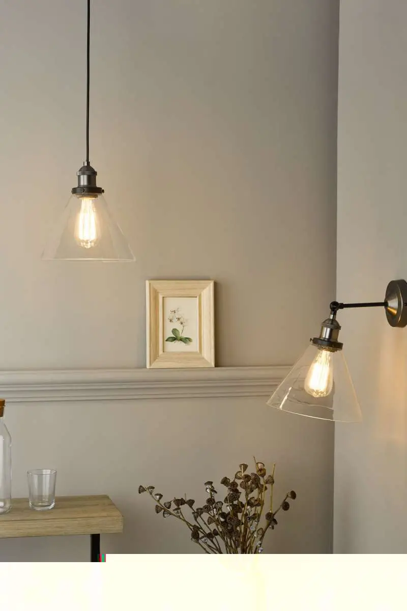 Ray 1 Light Wall Bracket Antique Nickel with Clear Glass