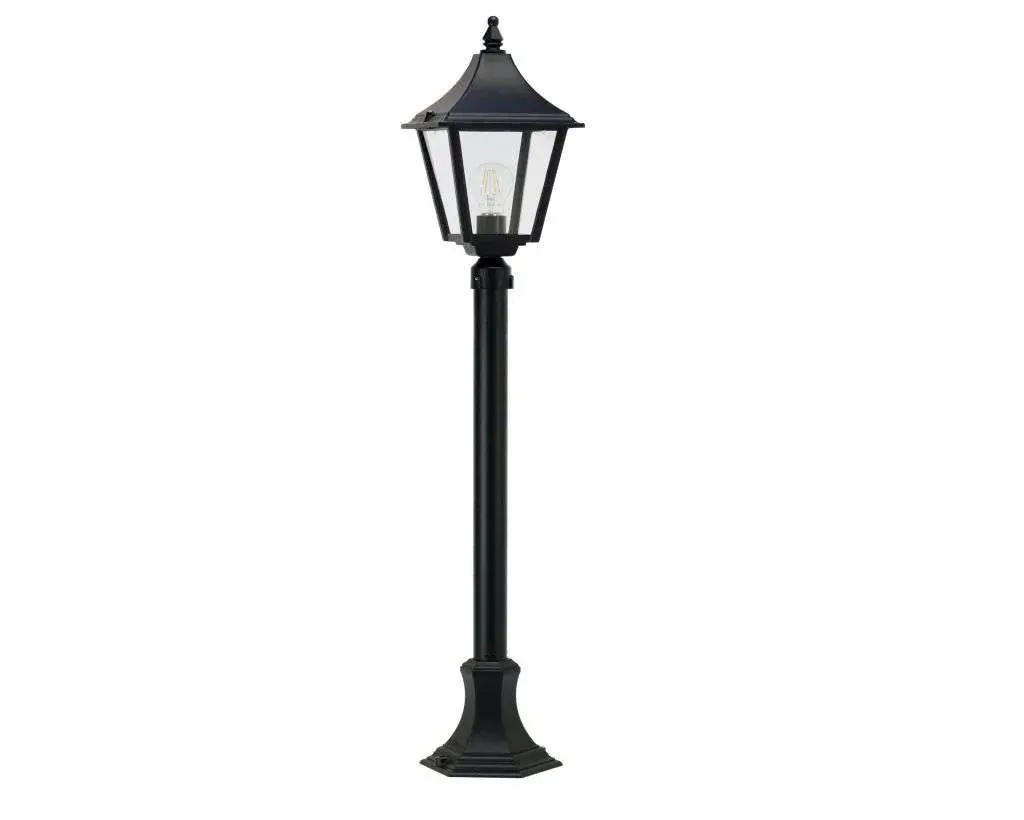 Ries Medium 4-Sided Medium Height Post Lantern Black