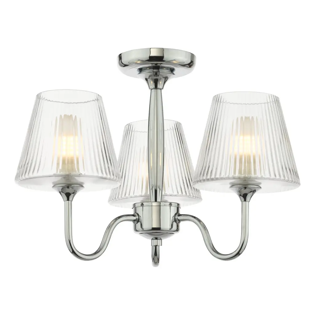 Rimaz 3 Light Polished Chrome Semi Flush IP44