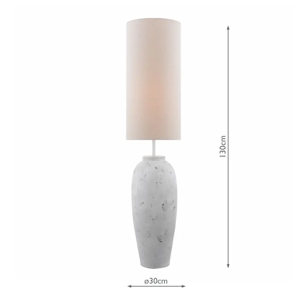 Roetta White & Grey Floor Lamp C/W Shade
