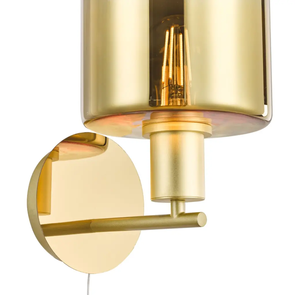 Savannah Satin Gold & Ombre Glass Wall Fitting