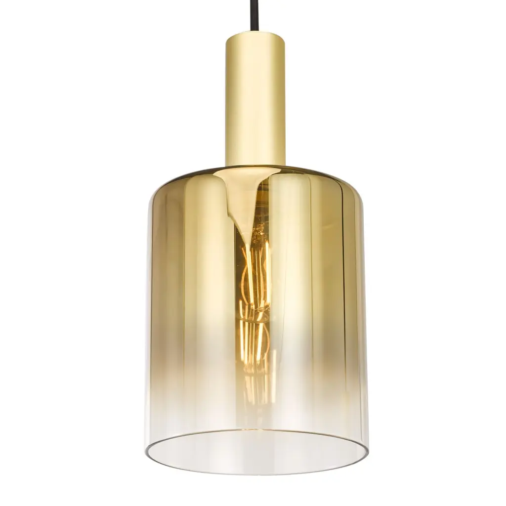 Savannah 3 Light Satin Black & Ombre Glass Cluster Pendant