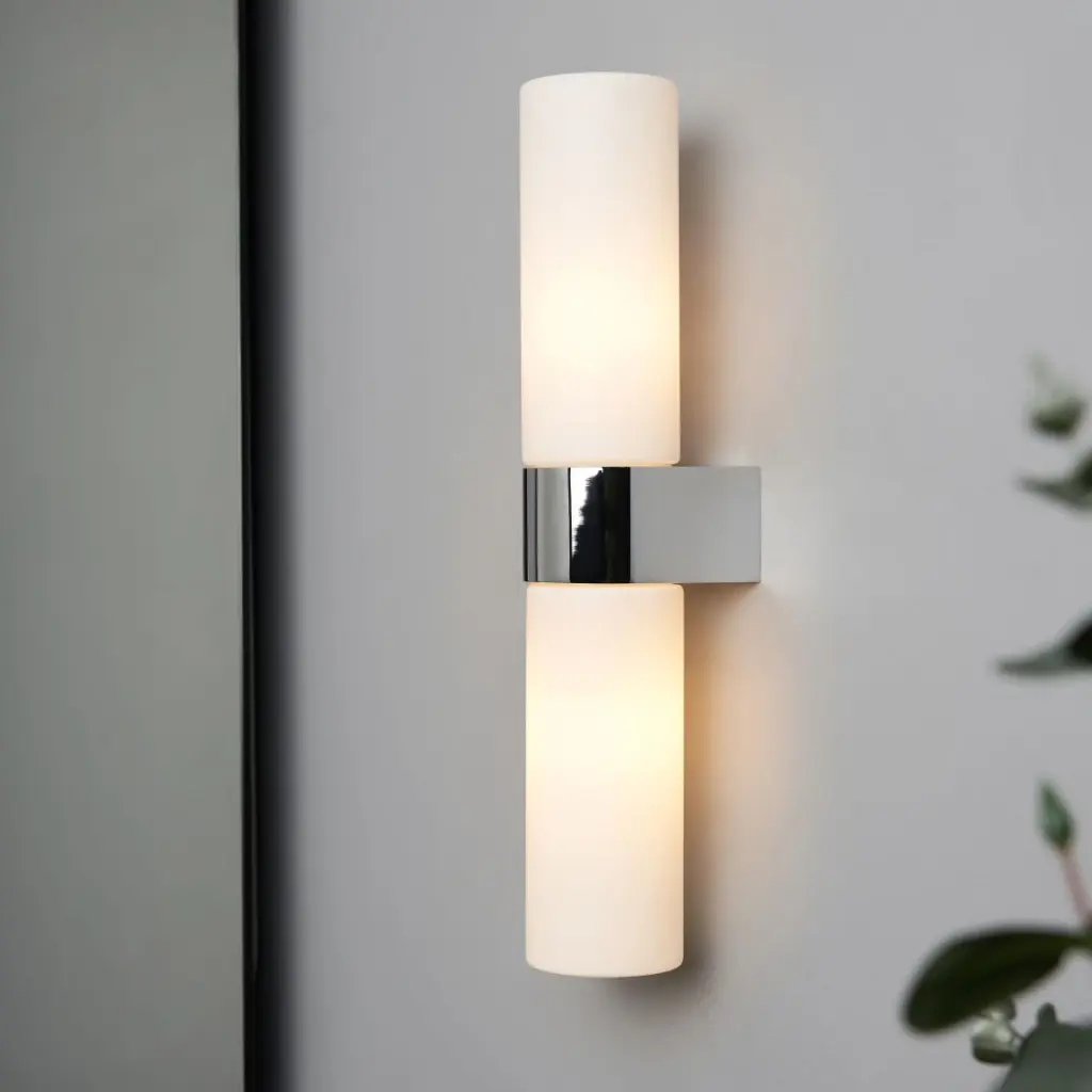 Cuco Chrome & Opal Glass Wall Light