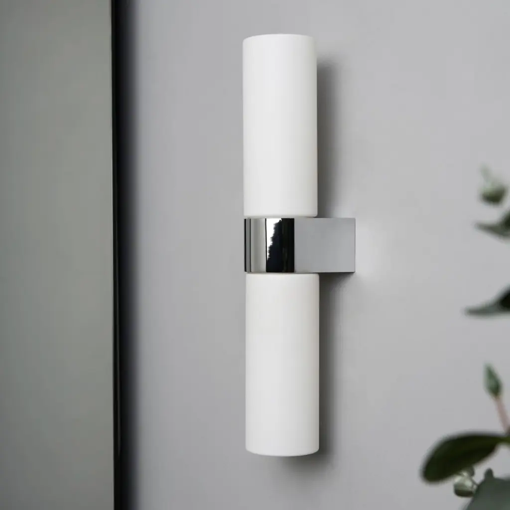 Cuco Chrome & Opal Glass Wall Light