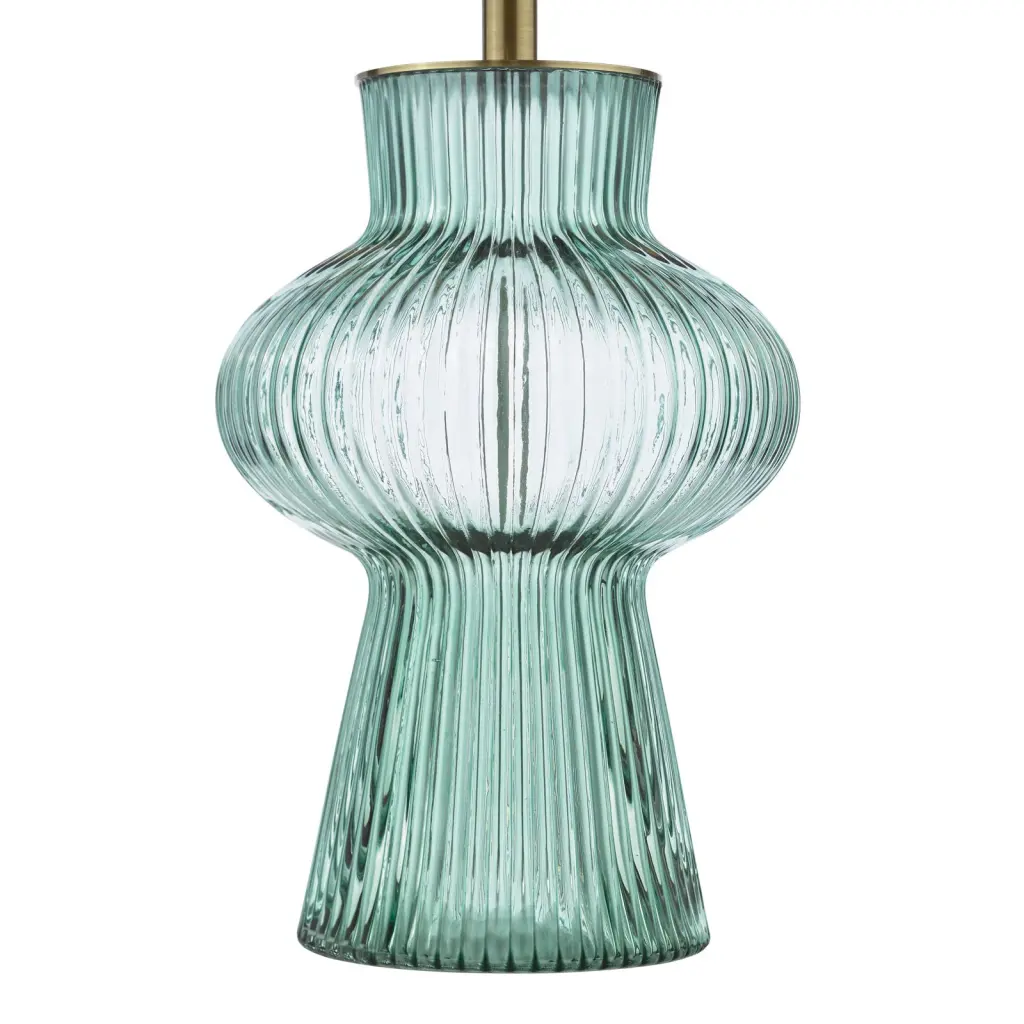 Suelita Green Glass Table Lamp C/W Shade