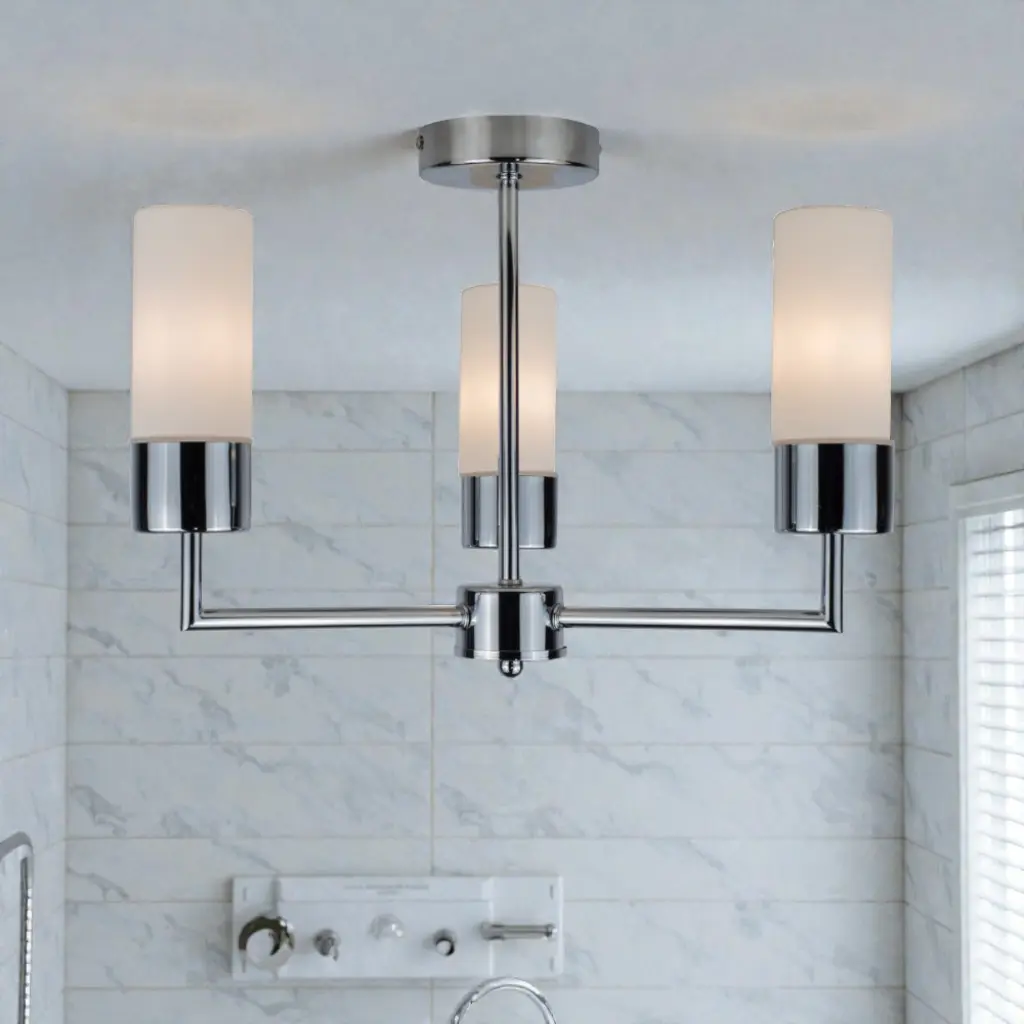Talia 3 Light Polished Chrome Semi Flush Fitting