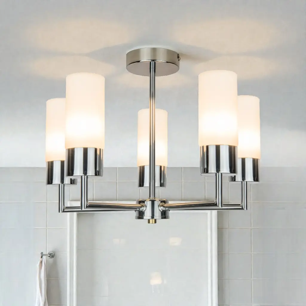 Talia 5 Light Polished Chrome Semi Flush Fitting