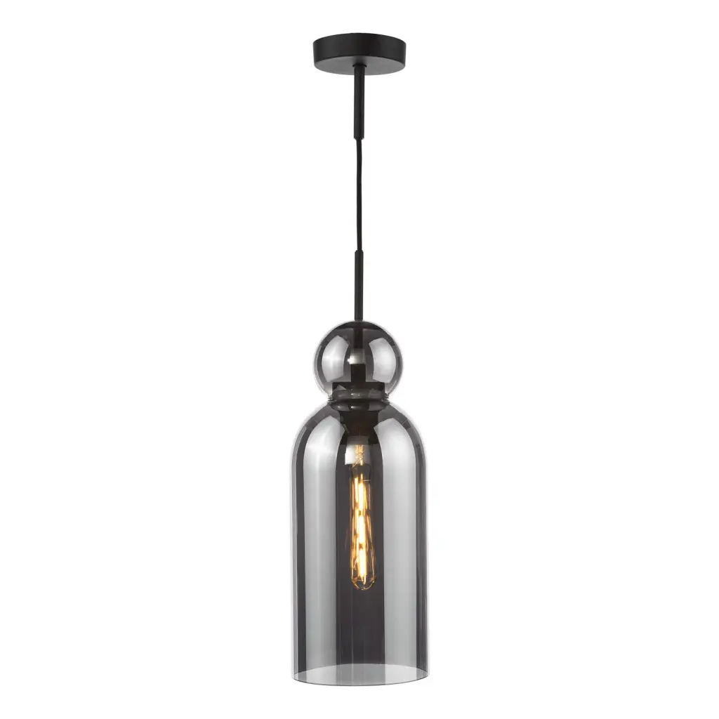 Tao Matt Black & Smoked Glass Pendant