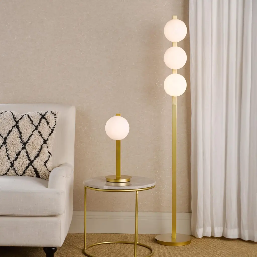 Tauri Gold & Opal Glass Table Lamp