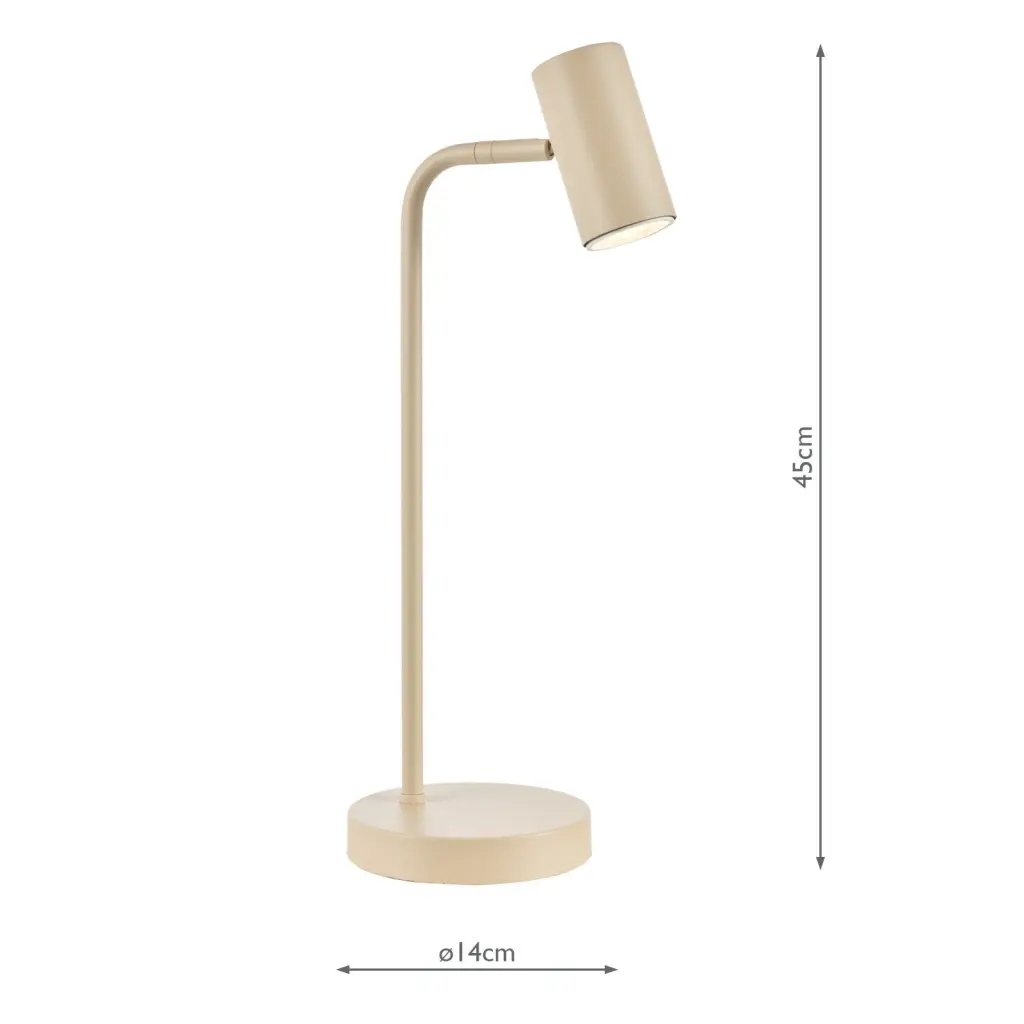 Thierry Matt Taupe Desk Lamp