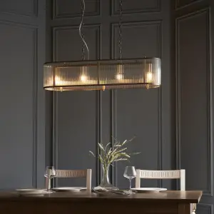 Ridgeton 4 Light Linear Pendant in Antique Brass