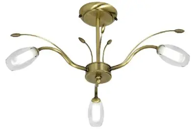 Antique brass fitting with dual glass shades