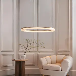 Brushed Gold LED Hoop Pendant