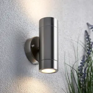 Palin Stainless Steel Up & Down Wall Light IP44
