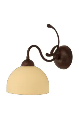 1 Light Wall Light Brown body with Satin Amber Glass