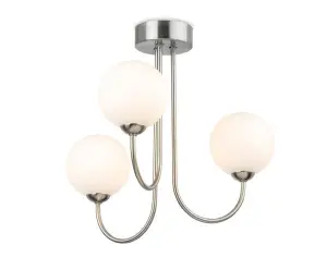Lyndon 3 Ceiling Light in Bushed Steel