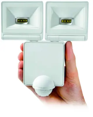 2x 8W LED Energy Saver PIR Floodlight - White