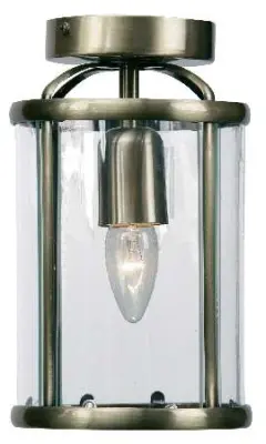 Flush mounted antique brass  lantern