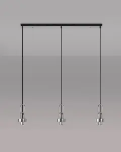 Meel 3 Light Polished Nickel Bar Pendant
