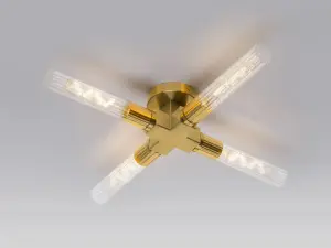 Dee 4 Light Gold Bathroom Ceiling Fitting IP44