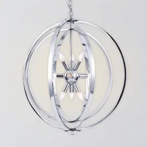 Atlas 9 Light Pendant Polished Chrome