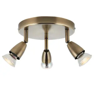 Amalfi 3 Light Round Antique Brass