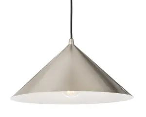 Garcia Cone Shaped Brushed Steel Single Pendant