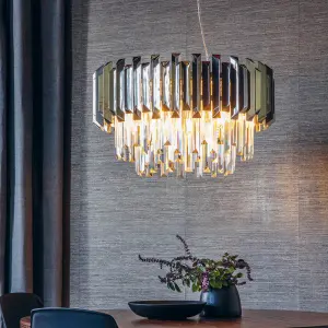 Valetta 6 Light Pendant in Polished Nickel Finish Valetta 6 Light Pendant in Polished Nickel Finish
