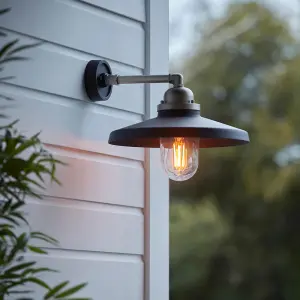 その他 ACME FURNITURE OUTDOOR LAMP NEW Aspire Lighting WLJ60347 Black & Pewter Outdoor Wall light