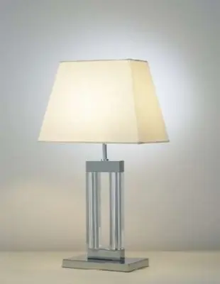 Quartz glass table lamp complete with shade