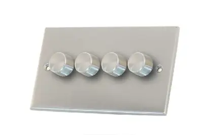 Selectric 4 Gang 2 Way Satin Chrome Slimline Dimmer Switch