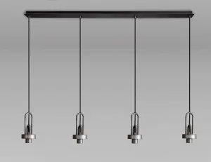 Meel 4 Light Aged Pewter Bar Pendant