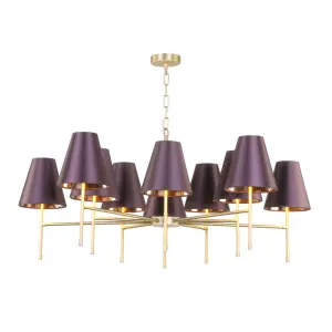 Aix 10 Light Brushed Brass Pendant Fitting Only